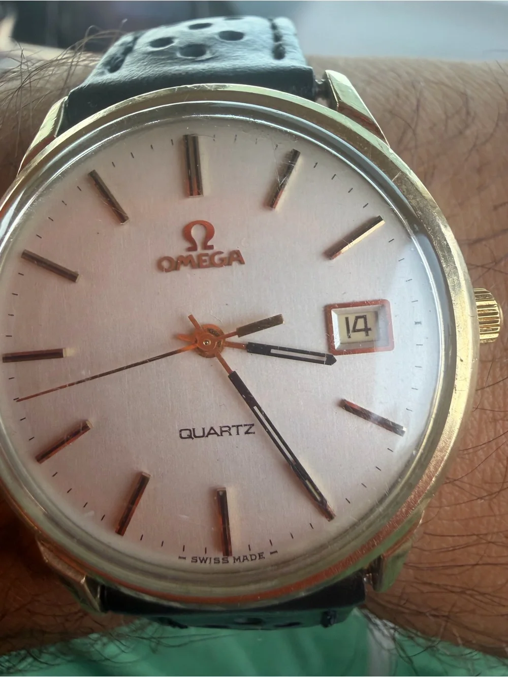 Omega 10k gold filled quartz 1370 watch